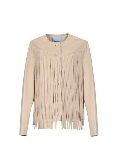 Giacca in pelle con frange BLUGIRL | RA6028 P035630907